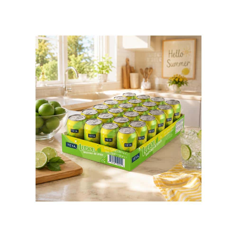 Caja de Refresco gaseado de limón YEYA (24 x 330 ml) - Miniatura 3
