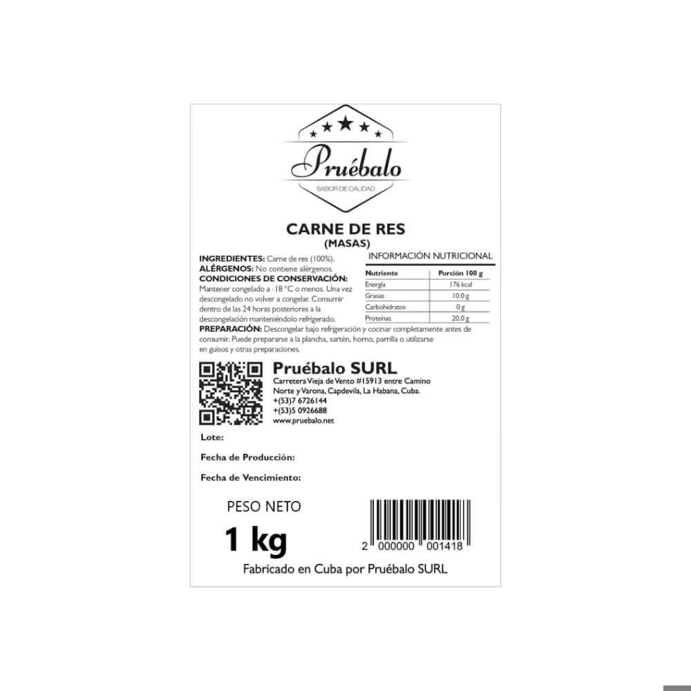 Masas de res Pruébalo (1 kg / 2.2 lb) - Miniatura 2
