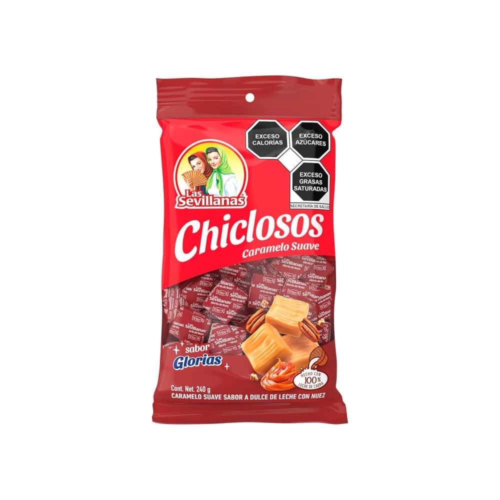 Caramelos suaves sabor a dulce de leche con nuez Chiclosos Las Sevillanas (240 g / 8.4 oz) - Miniatura 3