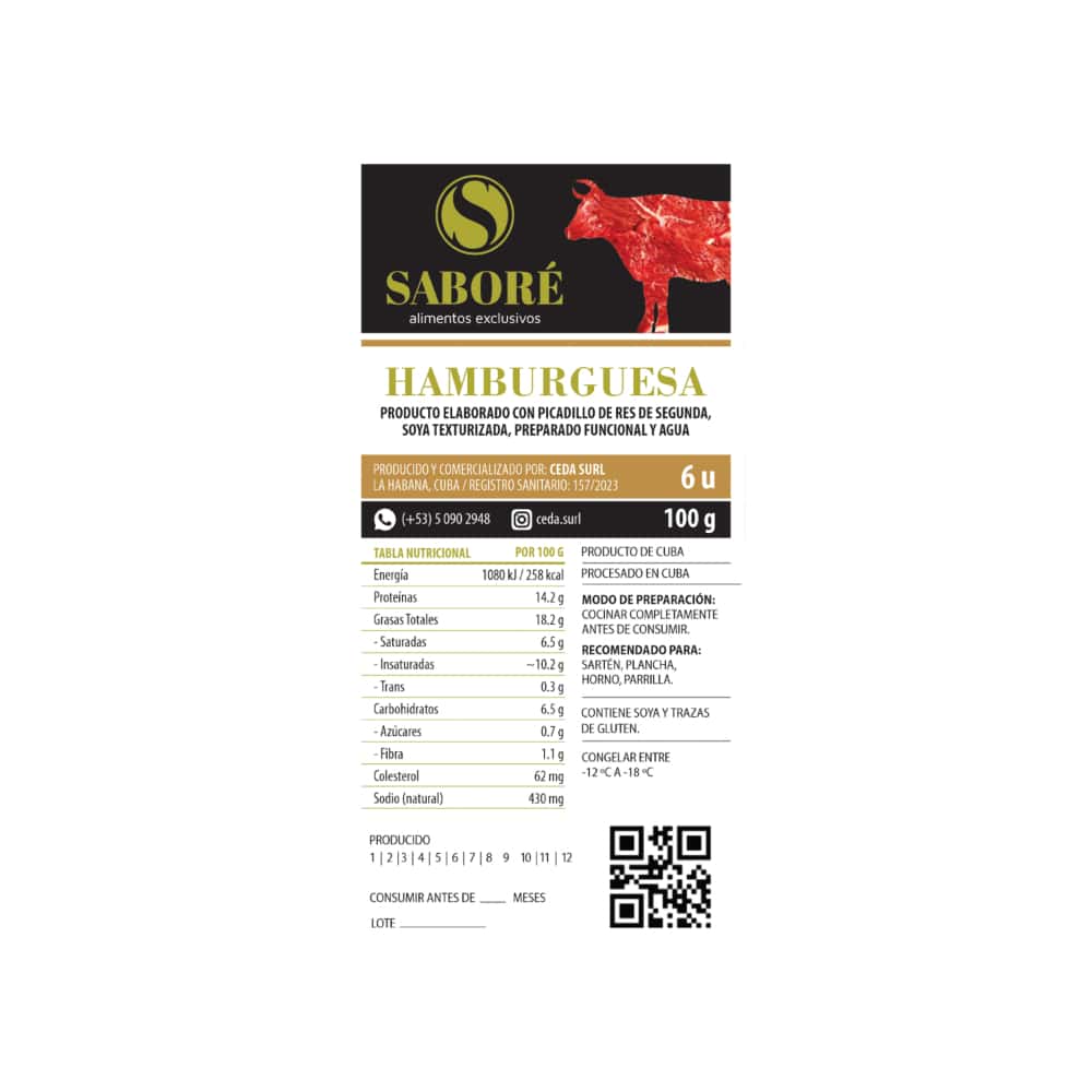 Hamburguesas de res Saboré (6 x 100 g / 3.52 oz) - Miniatura 3