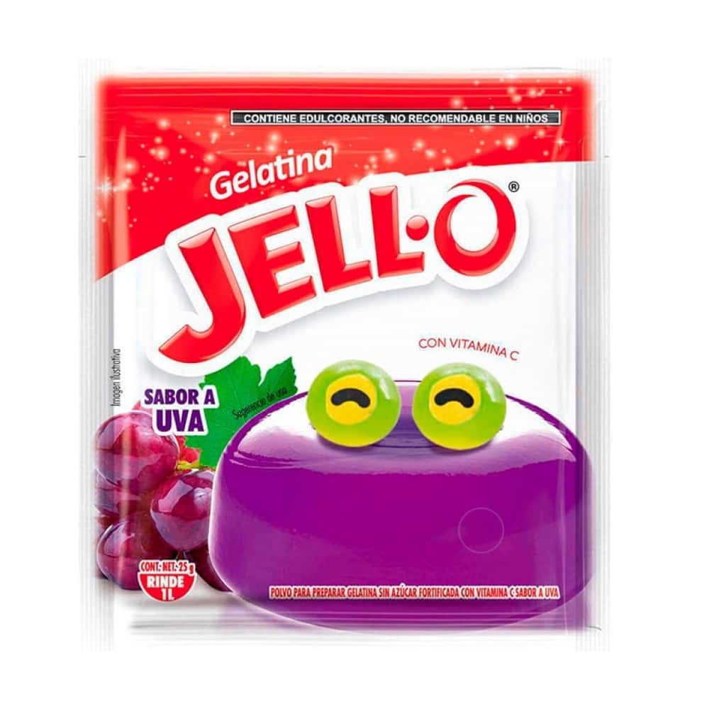 Gelatina sin azúcar fortificada con vitamina C sabor uva Jell-O (25 g) - Miniatura 1
