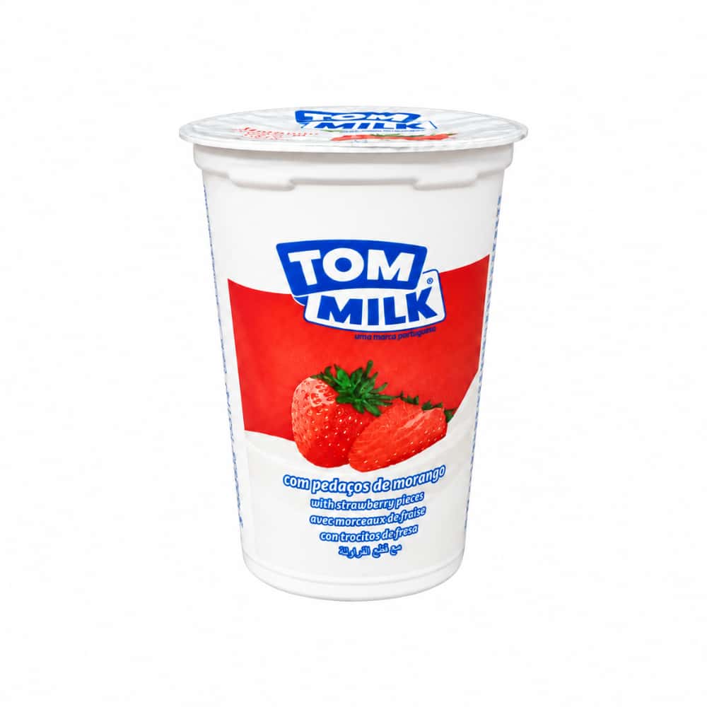 Yogurt pasteurizado sabor fresa con trocitos de frutas Tom Milk (6 x 500 g / 1.10 lb) - Miniatura 2