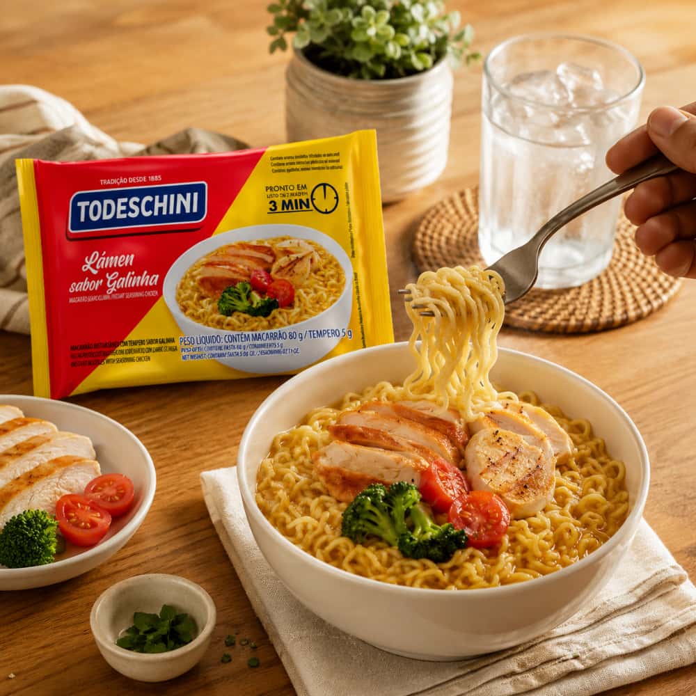 Fideos instantáneos sabor a pollo Todeschini (85 g / 2.99 oz) - Miniatura 4