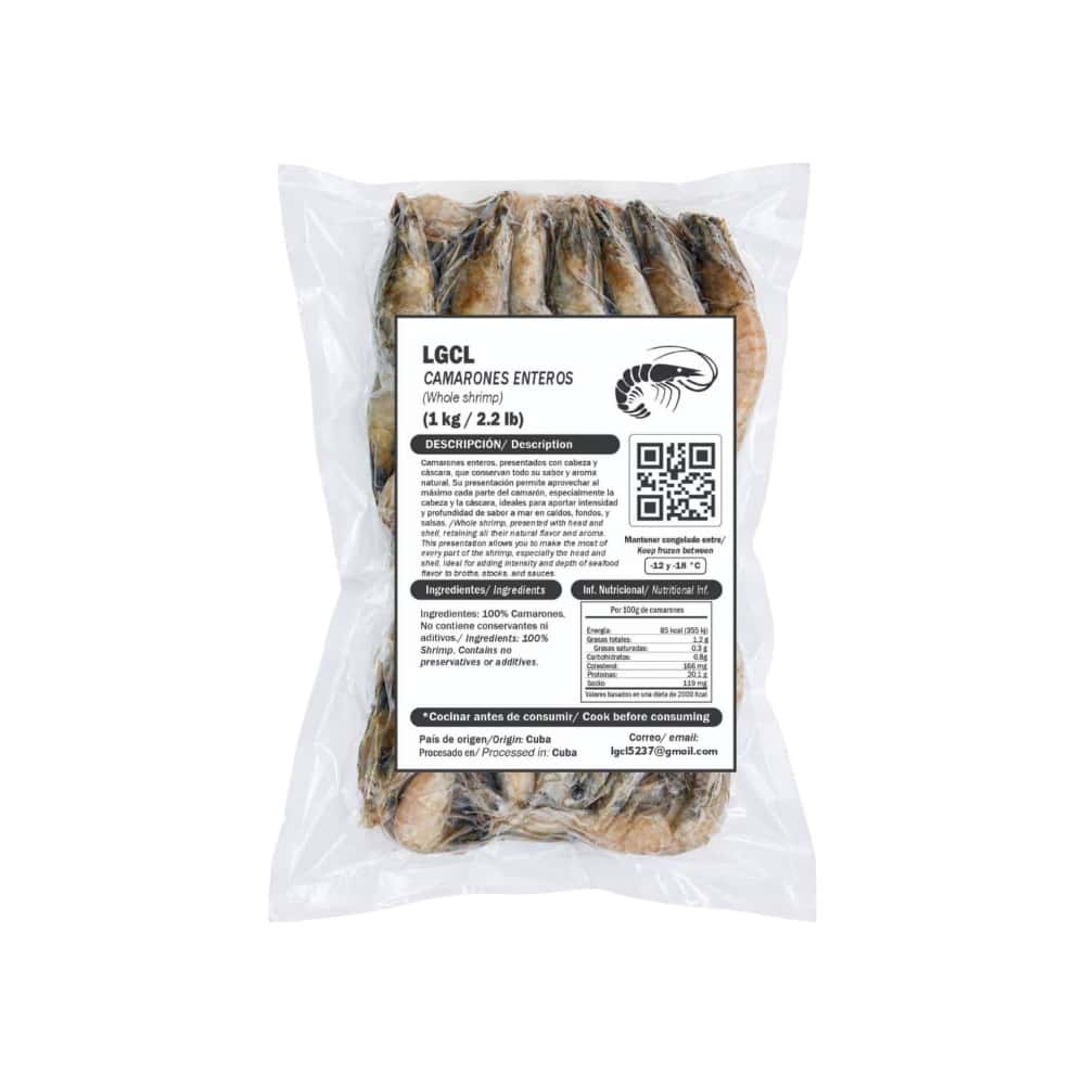 Camarones enteros LGCL (1 kg / 2.2 lb) - Miniatura 1