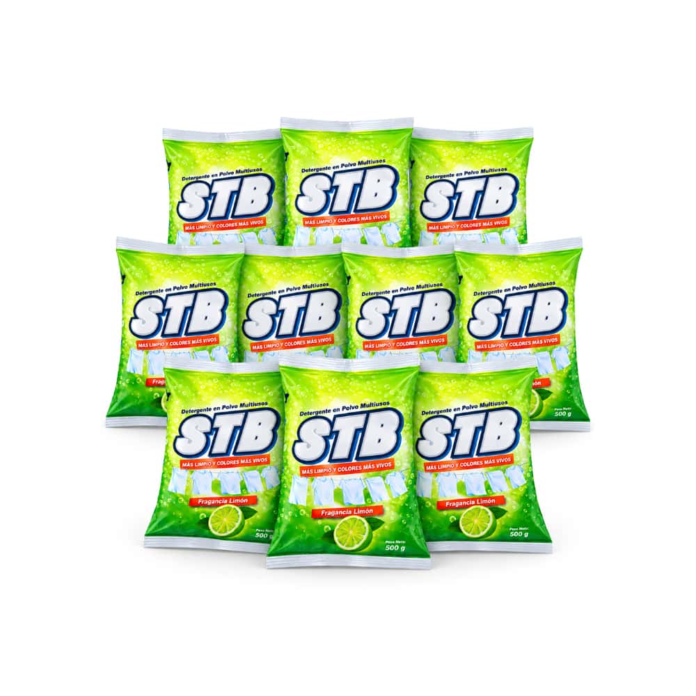 Detergente en polvo multiusos con fragancia a limón STB (10 x 500 g / 1.1 lb) - Miniatura 1