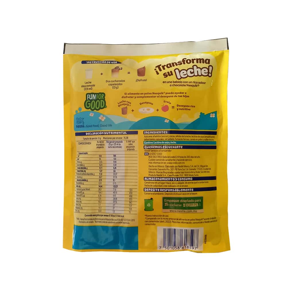 Chocolate en polvo Nesquik Nestlé (200 g / 7.05 oz) - Miniatura 6