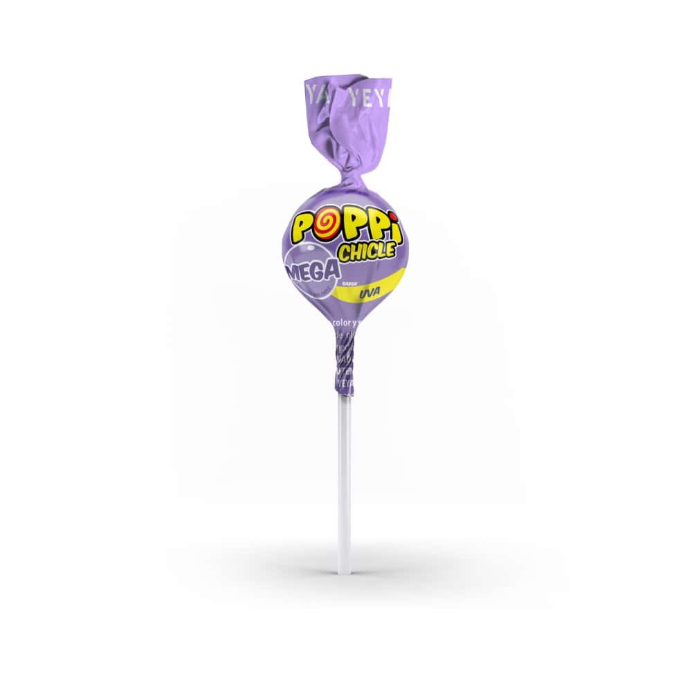 Chupa chupas con relleno de chicle sabor uva YEYA (600 g / 1.32 lb) - Miniatura 3