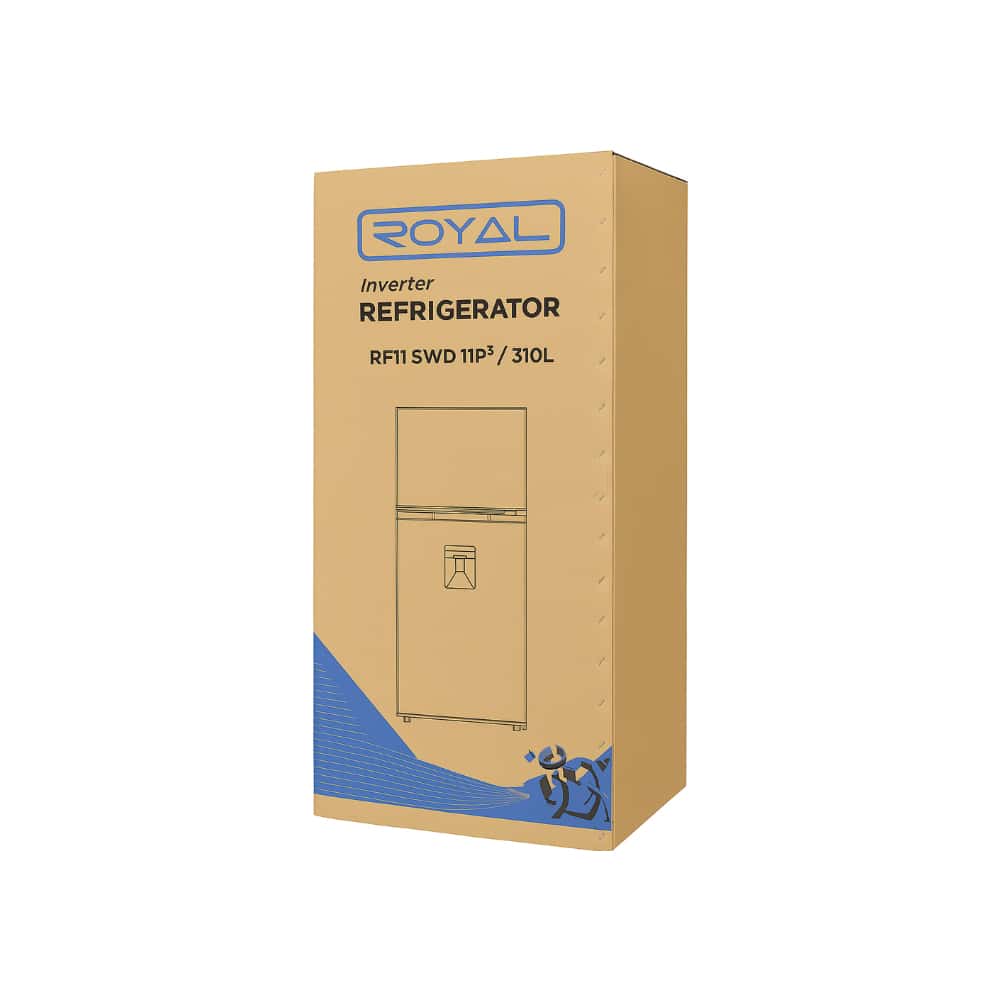 Refrigerador inverter (310 L / 11 pies³) de 2 puertas con dispensador de agua, color negro y gris oscuro – Royal RF11SWD - Miniatura 4