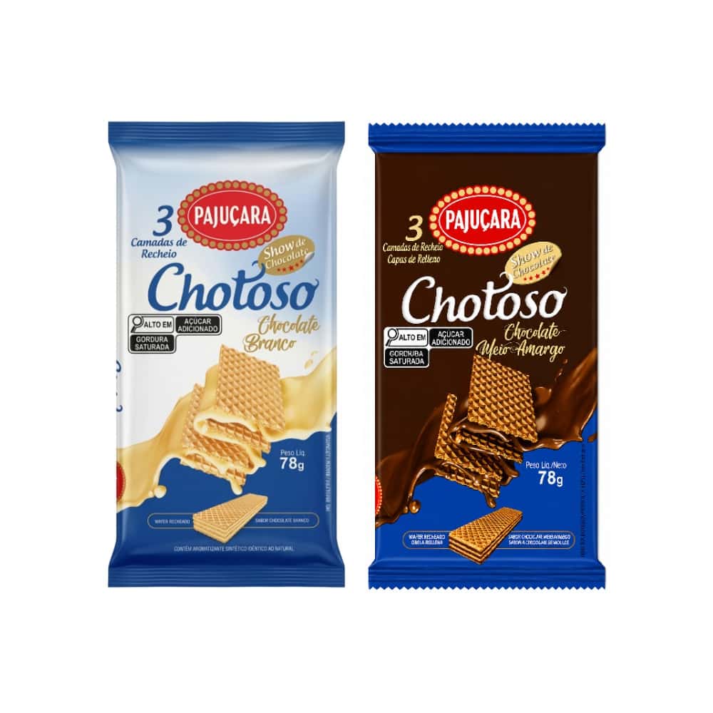 Sorbetos rellenos de chocolate blanco Chotoso Pajucara (78 g / 2.75 oz) y sorbetos rellenos de chocolate semi-amargo Chotoso Pajucara (78 g / 2.75 oz) - Miniatura 1