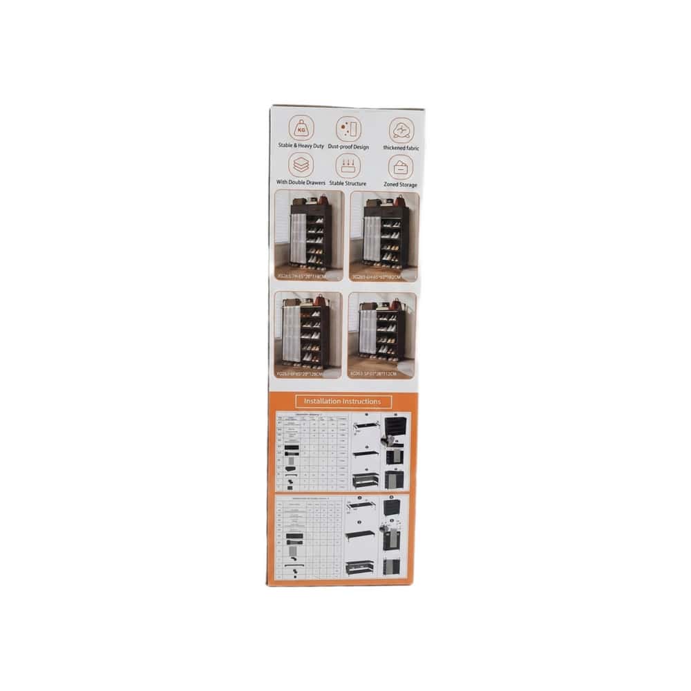 Zapatero organizador multinivel de 6 niveles con cortina protectora (Modelo XG263-6P) XL Soluciones - Miniatura 4