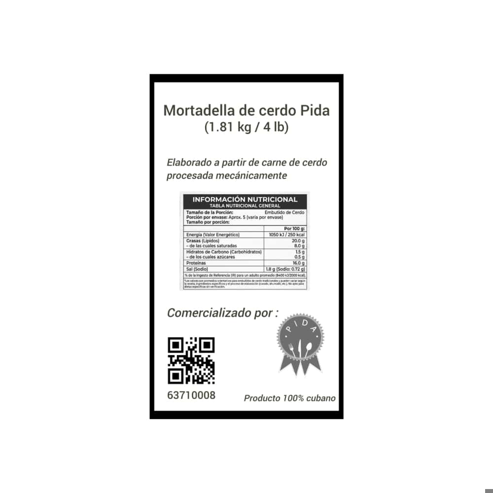 Mortadella de cerdo Pida (1.81 kg / 4 lb) - Miniatura 3