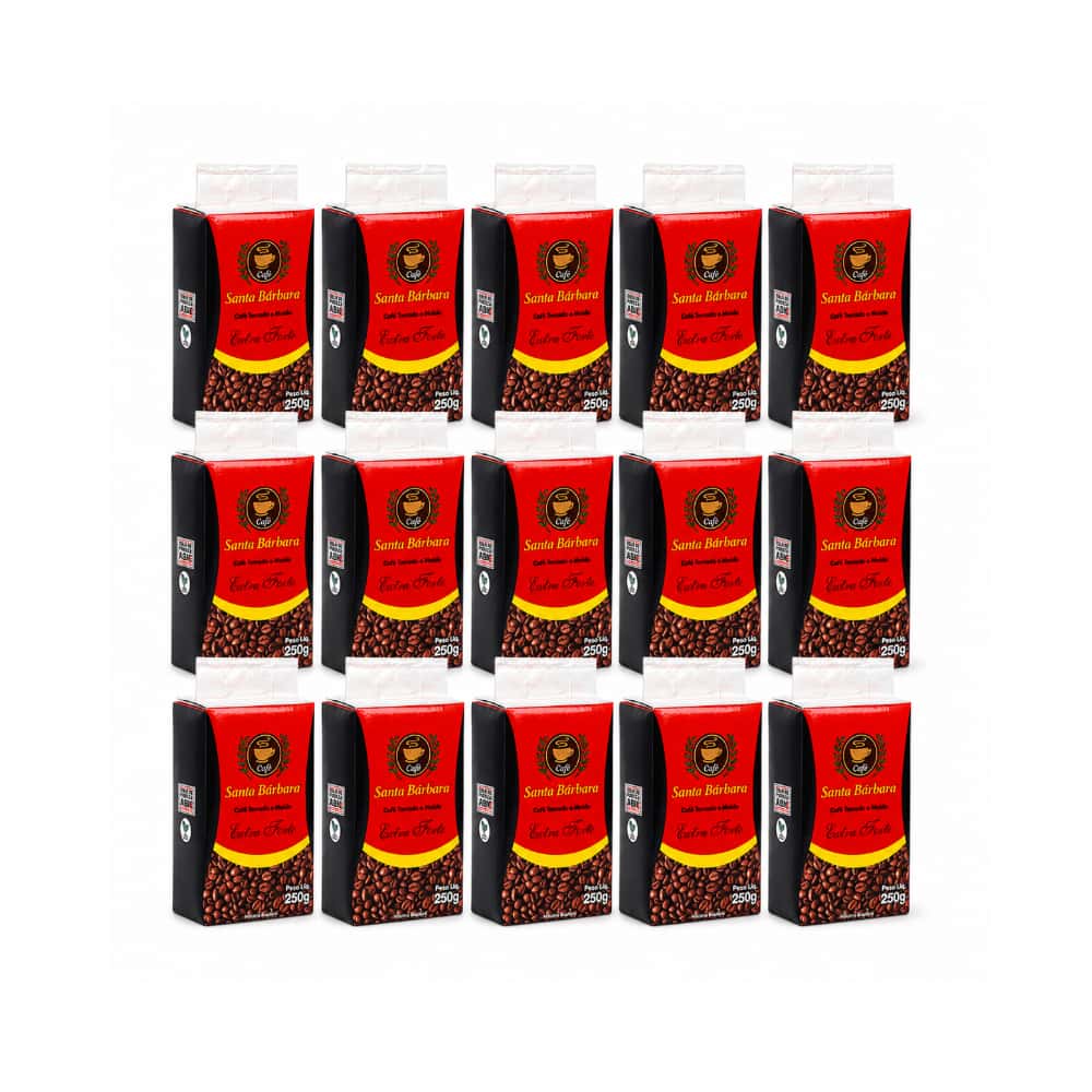 Café tostado y molido extra fuerte Santa Bárbara (15 x 250 g / 8.8 oz) - Miniatura 1