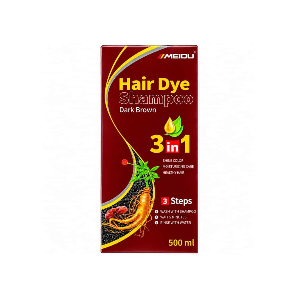 Champú tinte para el cabello castaño oscuro 3 en 1 Meidu (500 ml / 16.9 oz) - Miniatura 1