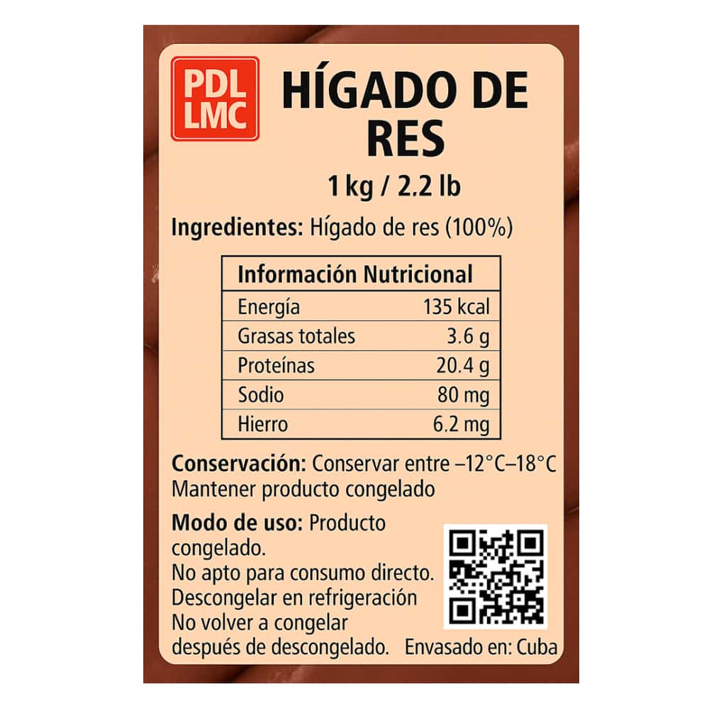 Hígado de res PDL LMC (1 kg / 2.2 lb) - Miniatura 3