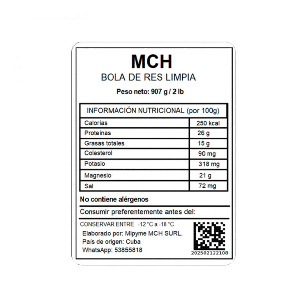 Bola de res limpia MCH (907 g / 2 lb) - Miniatura 4