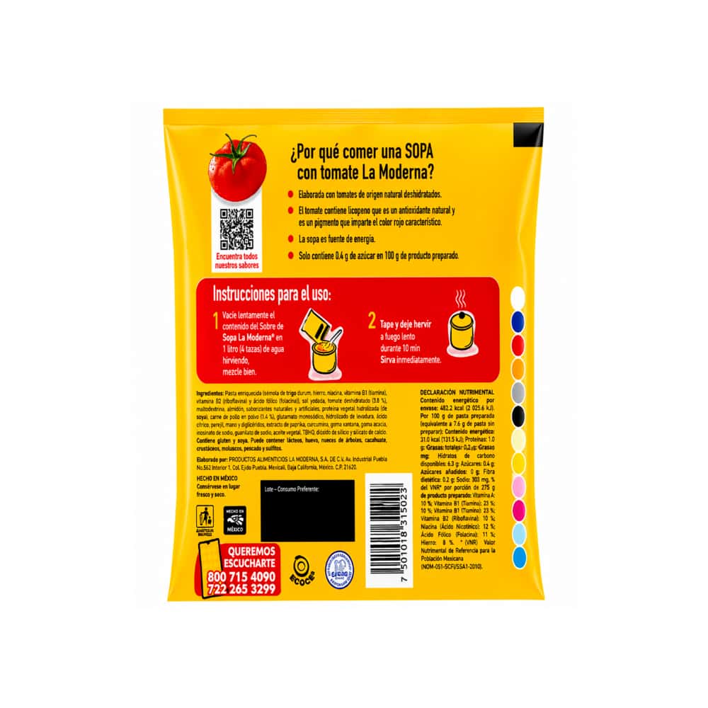 Sopa de pasta estrella con tomate y pollo La Moderna (82 g / 2.89 oz) - Miniatura 2