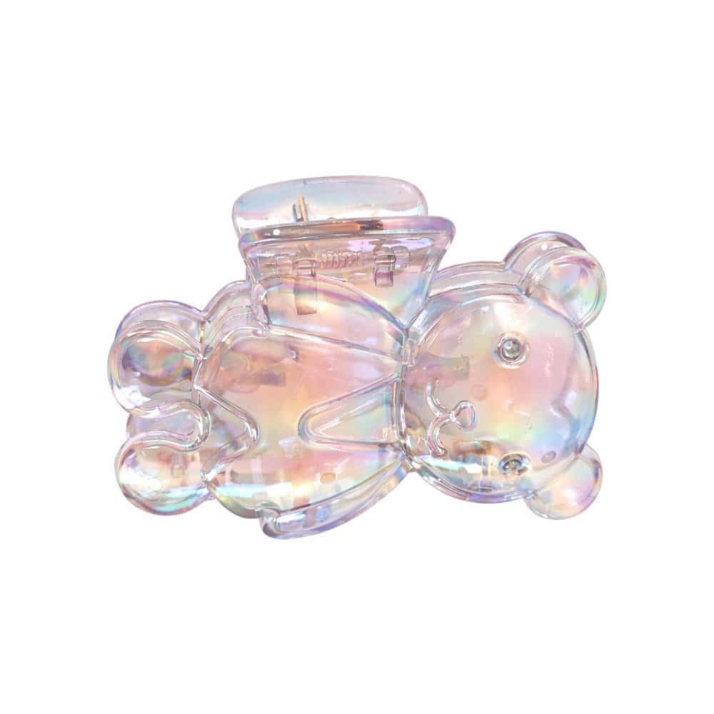 Gancho con figura de oso transparente con acabado tornasolado para el cabello Tiara - Miniatura 5