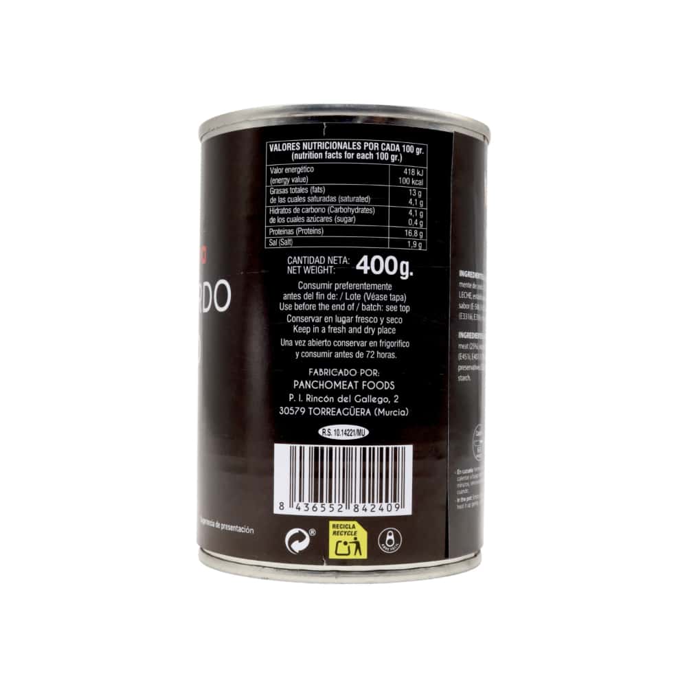 Spam fiambre carne de cerdo en su jugo Martínez Campera (400 g / 14.11 oz) - Miniatura 3