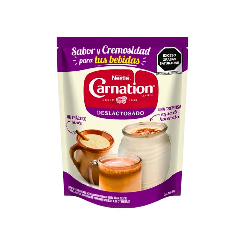 Alimento en polvo deslactosado para preparar bebidas a base de leche y grasa vegetal, adicionado con vitaminas y minerales Nestlé Carnation (460 g / 1 Lb) - Miniatura 4