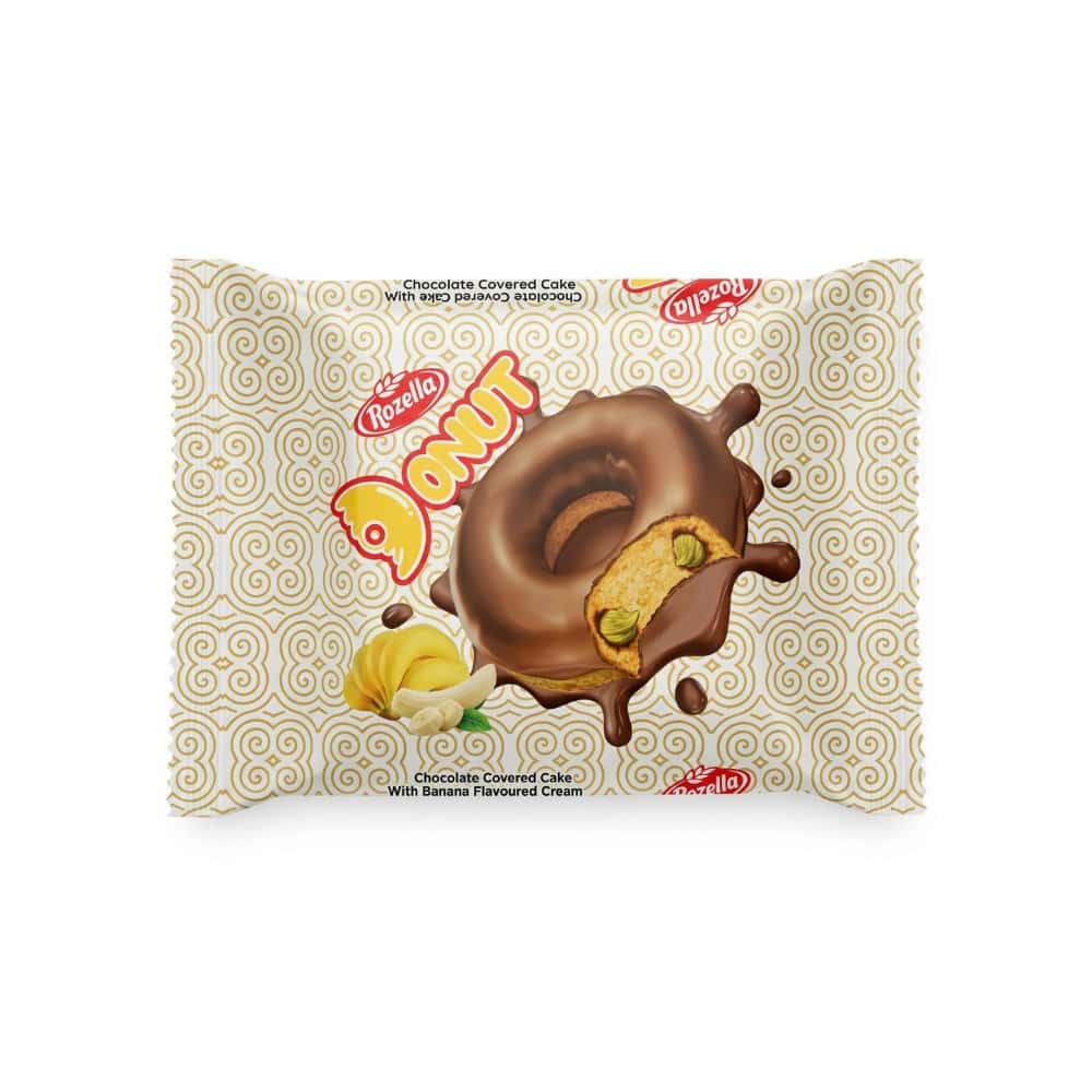 Dona rellena de crema de plátano y cubierta de chocolate Rozella Donut (30 g / 1.05 oz) - Miniatura 1