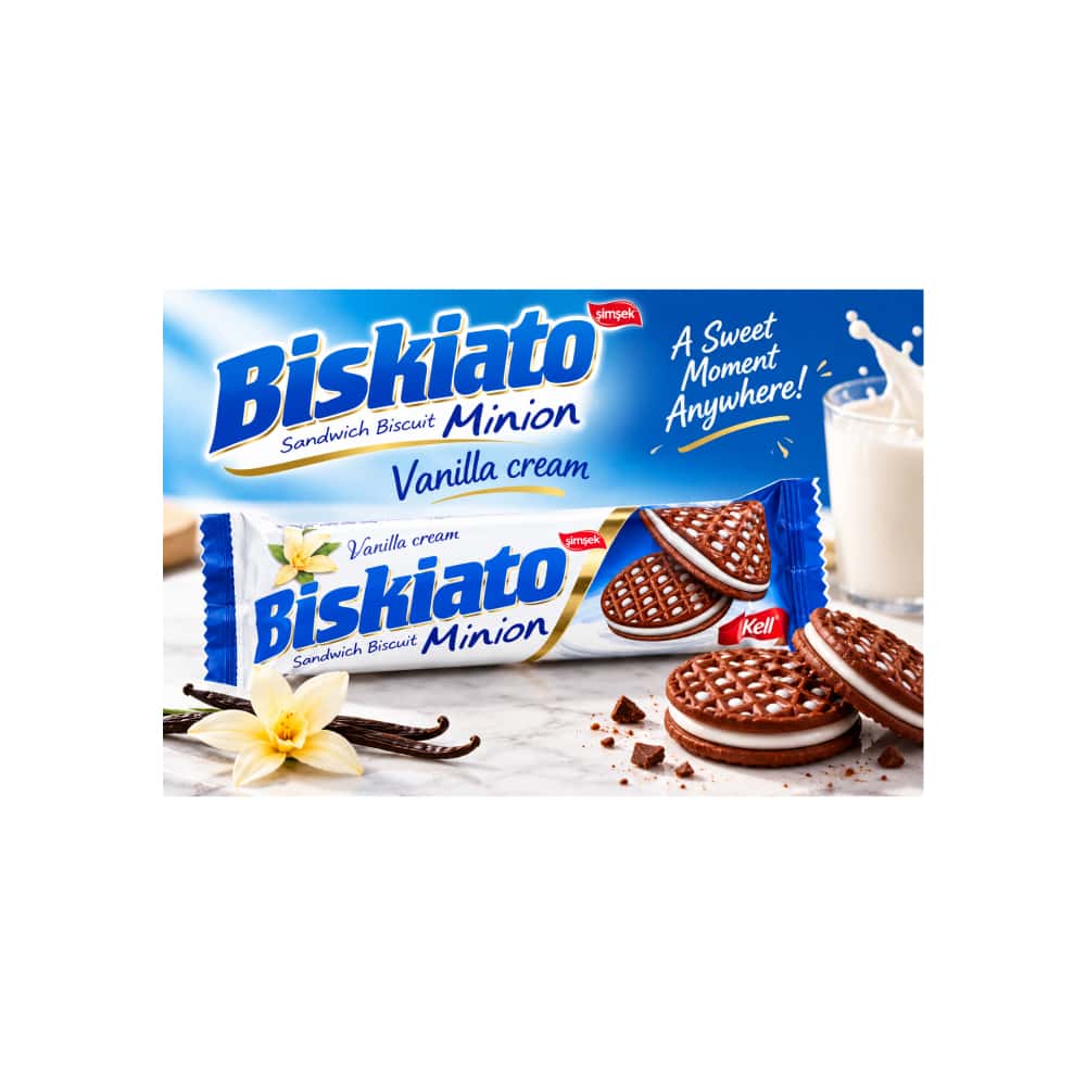 Galletas de chocolate con crema de vainilla Simsek Biskiato (60 g / 2.11oz) - Miniatura 4