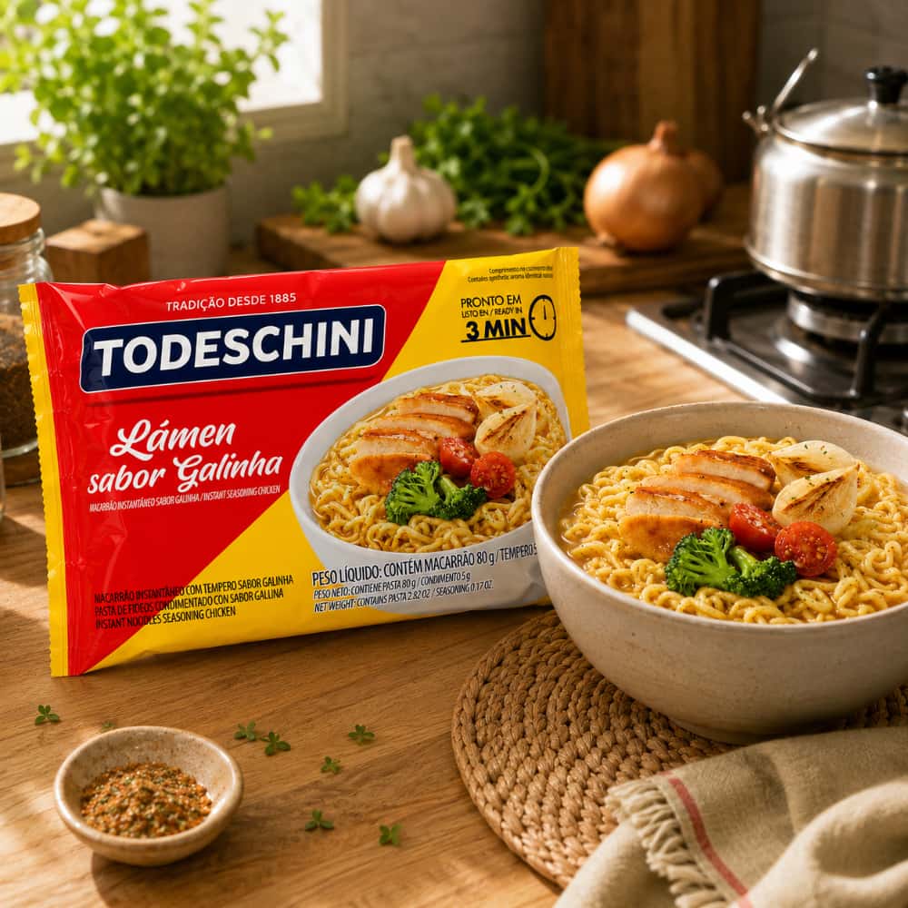 Fideos instantáneos sabor a pollo Todeschini (85 g / 2.99 oz) - Miniatura 5