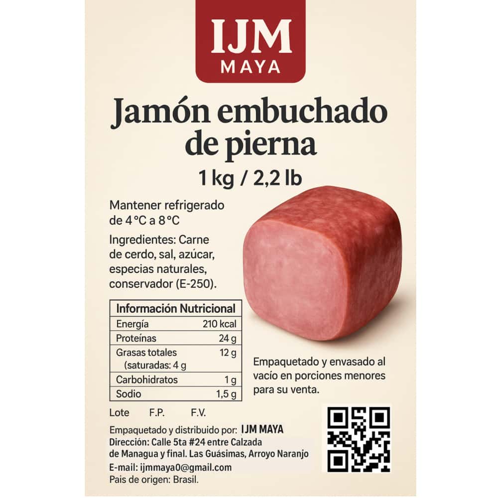 Jamón embuchado de pierna IJM Maya (1 kg / 2.2 lb) - Miniatura 2