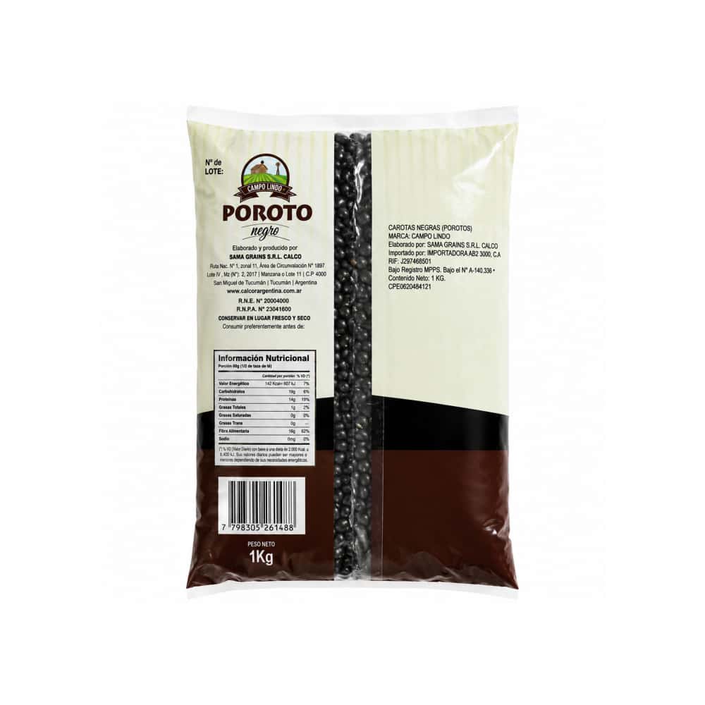 Frijoles negros Campo Lindo (1 kg / 2.2 lb) - Miniatura 6