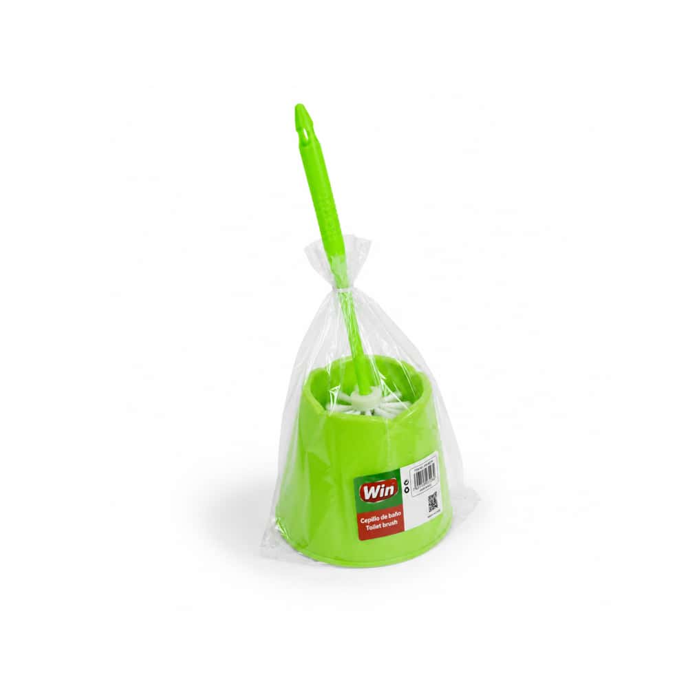 Escobilla de baño de plástico verde con mango y soporte Win (1 U) - Miniatura 2