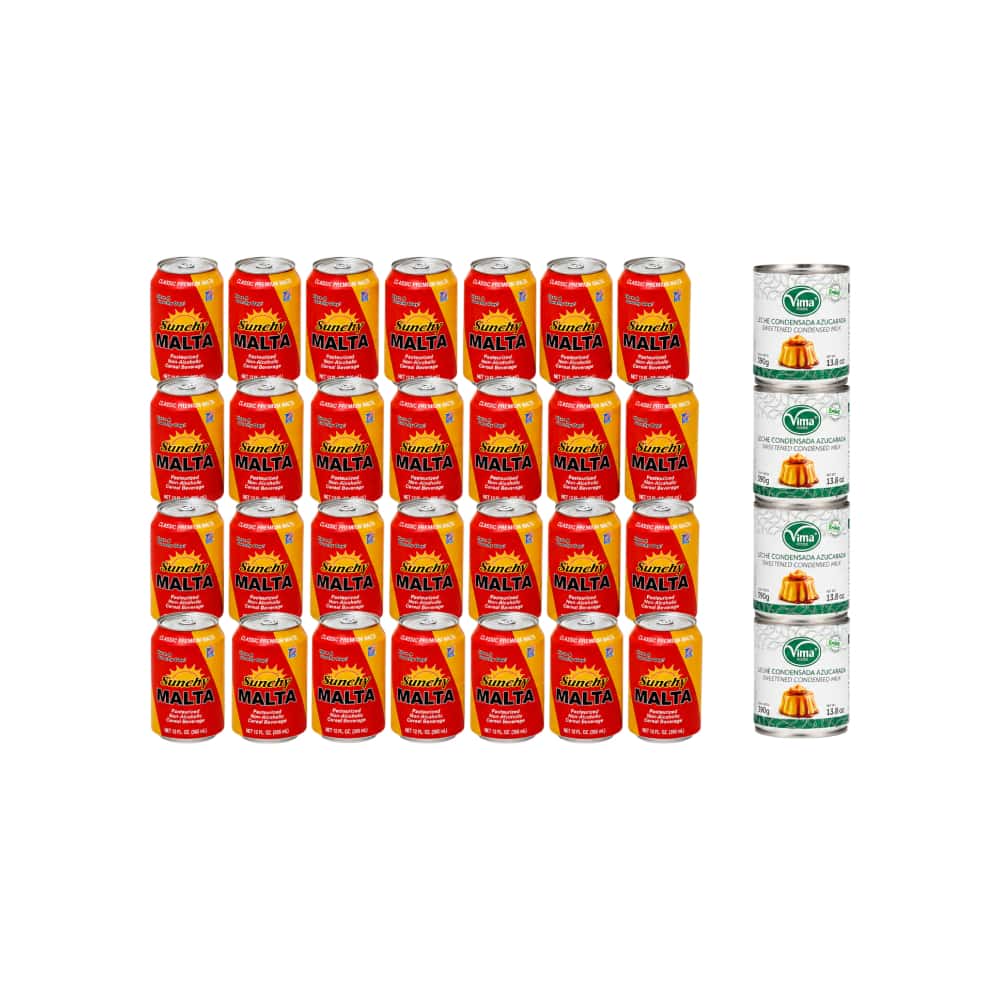 Malta Sunchy (24 x 355 ml / 12 fl oz) + Leche condensada azucarada Vima Foods (4 x 390 g / 13.8 oz) - Miniatura 1