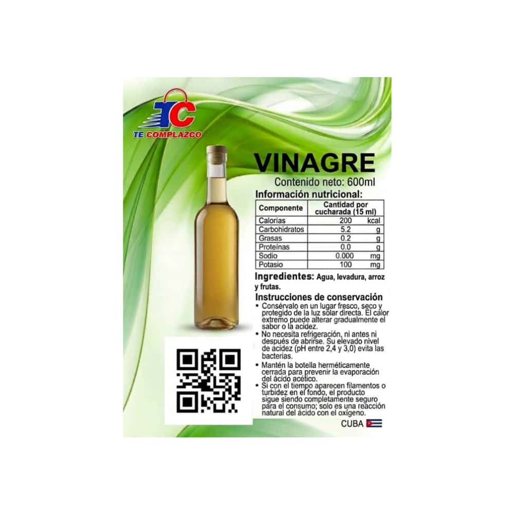 Vinagre natural Te Complazco (600 ml) - Miniatura 2