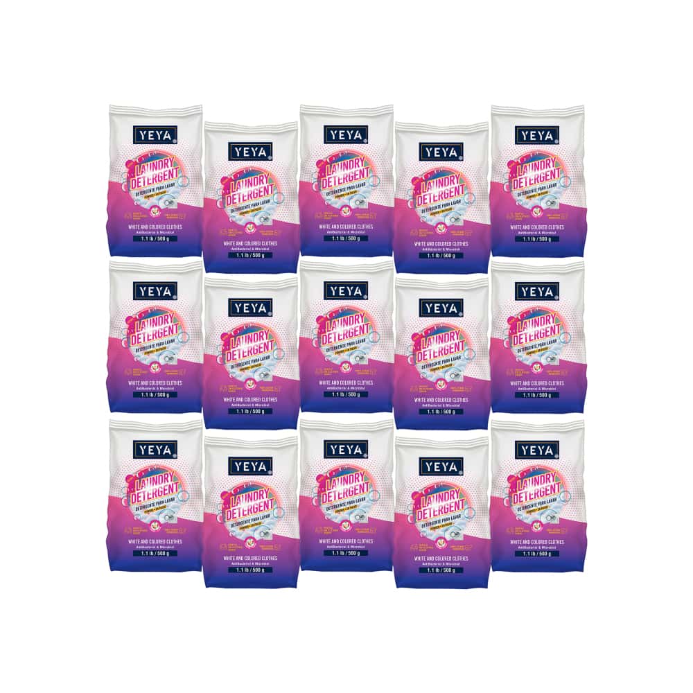 Detergente en polvo con aroma a flores YEYA (15 x 500 g / 1.1 lb) - Miniatura 1