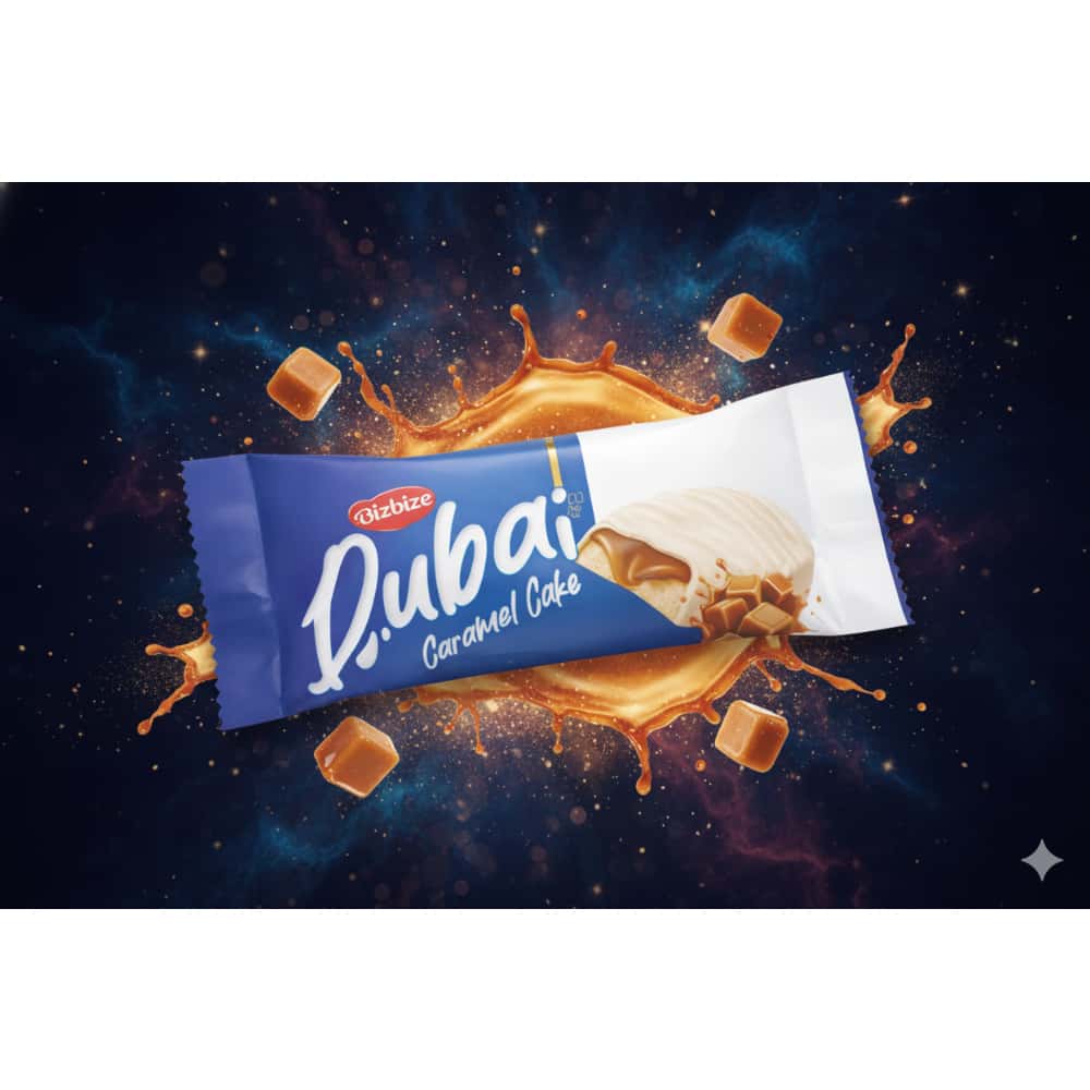 Pastel relleno de salsa de caramelo y cubierto de chocolate blanco Bizbize (30 g / 1.06 oz) - Miniatura 5