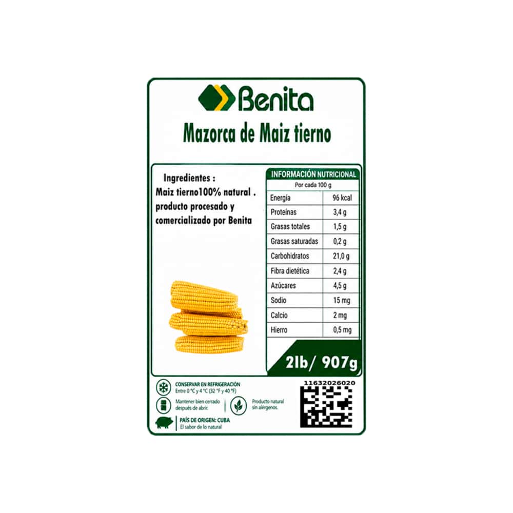 Mazorca de maíz tierno Benita (907 g / 2 lb) - Miniatura 2