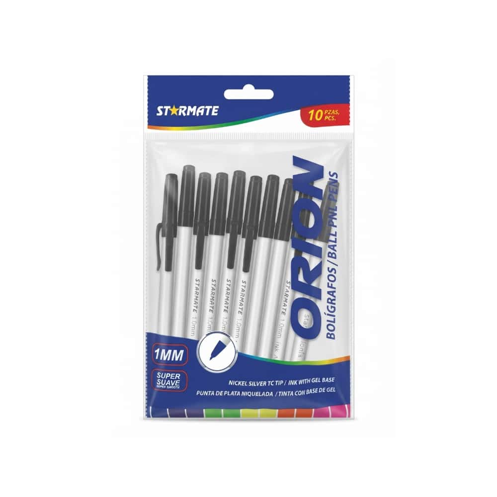 Bolígrafos de tinta con base de gel megro Starmate (10 U) - Miniatura 1