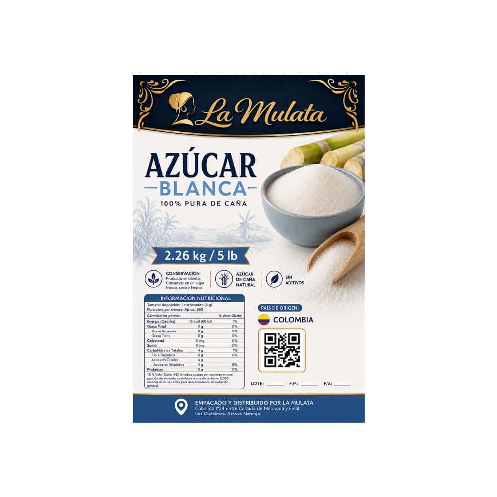 Azúcar blanca La Mulata (2.26 kg / 5 lb) - Miniatura 2