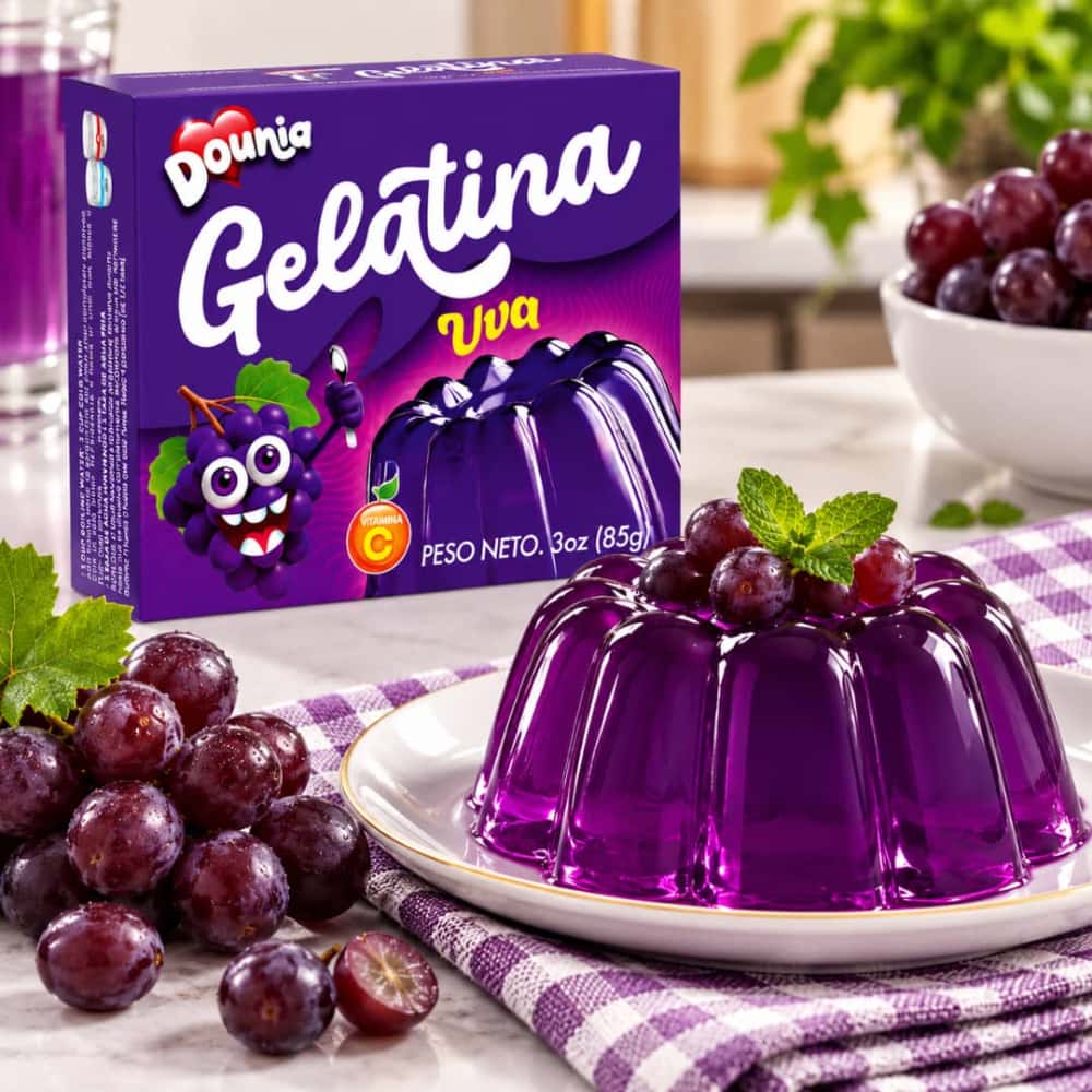 Gelatina con sabor a uva Dounia (8 x 85 g / 3 oz) - Miniatura 2