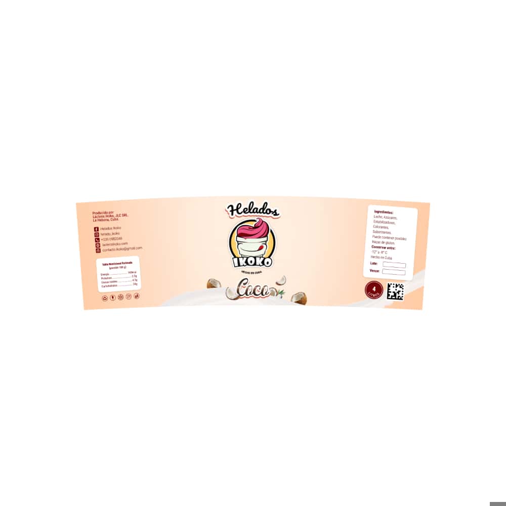 Helado sabor coco Ikoko (4 L) - Miniatura 2