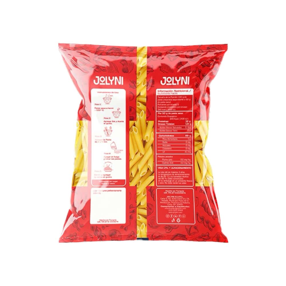 Pastas cortas - Penne Rigate Jolyni (4 x 400 g / 14.11 oz) - Miniatura 2