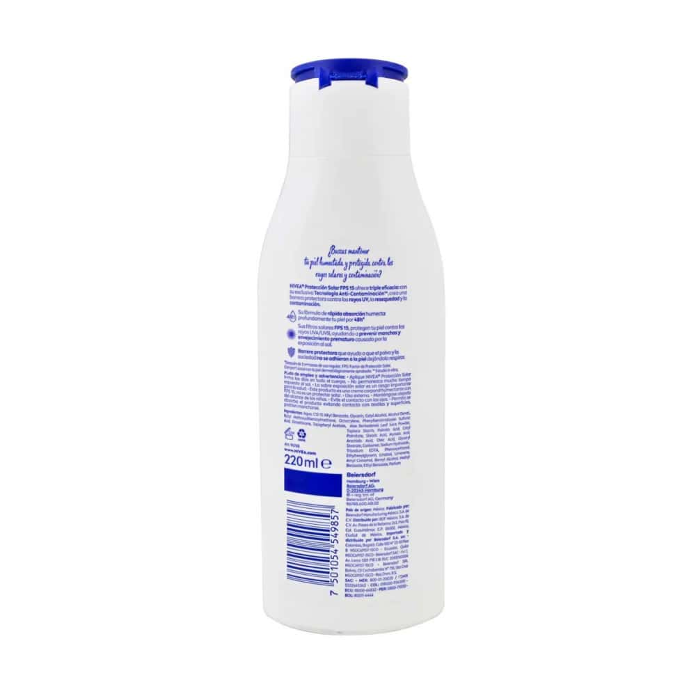 Crema corporal humectante con protección solar FPS15 Nivea (220 ml) - Miniatura 2