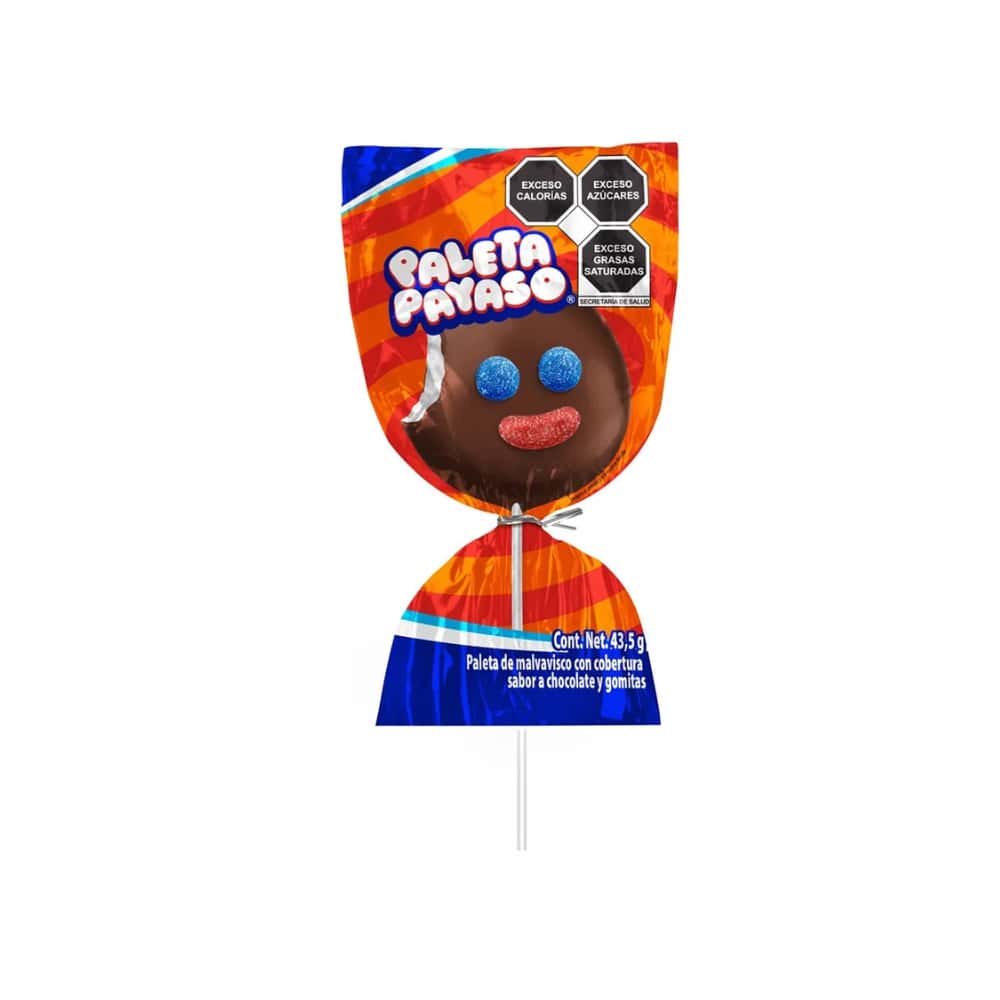 Paleta payaso de malvavisco con cobertura sabor a chocolate y gomitas Ricolino (43.5 g / 1.5 oz) - Miniatura 1