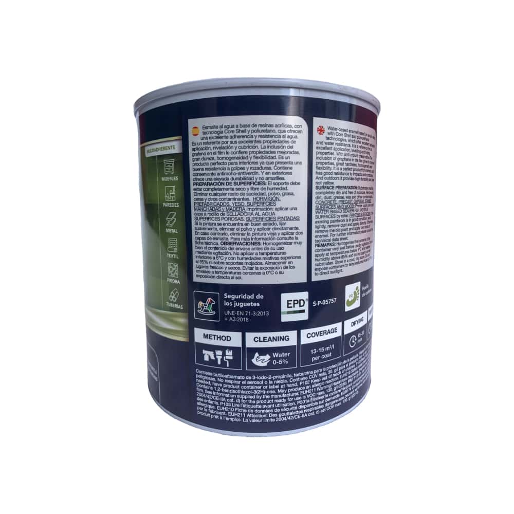 Esmalte multi-superficie ecológico base agua color blanco brillo Macy (750 ml) - Miniatura 2