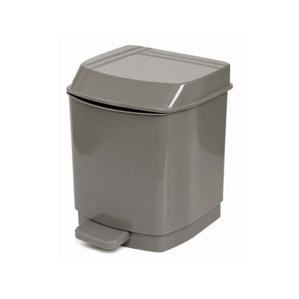 Papelera gris de plástico con pedal para baño 6.5 L Casa y Menaje - Miniatura 1