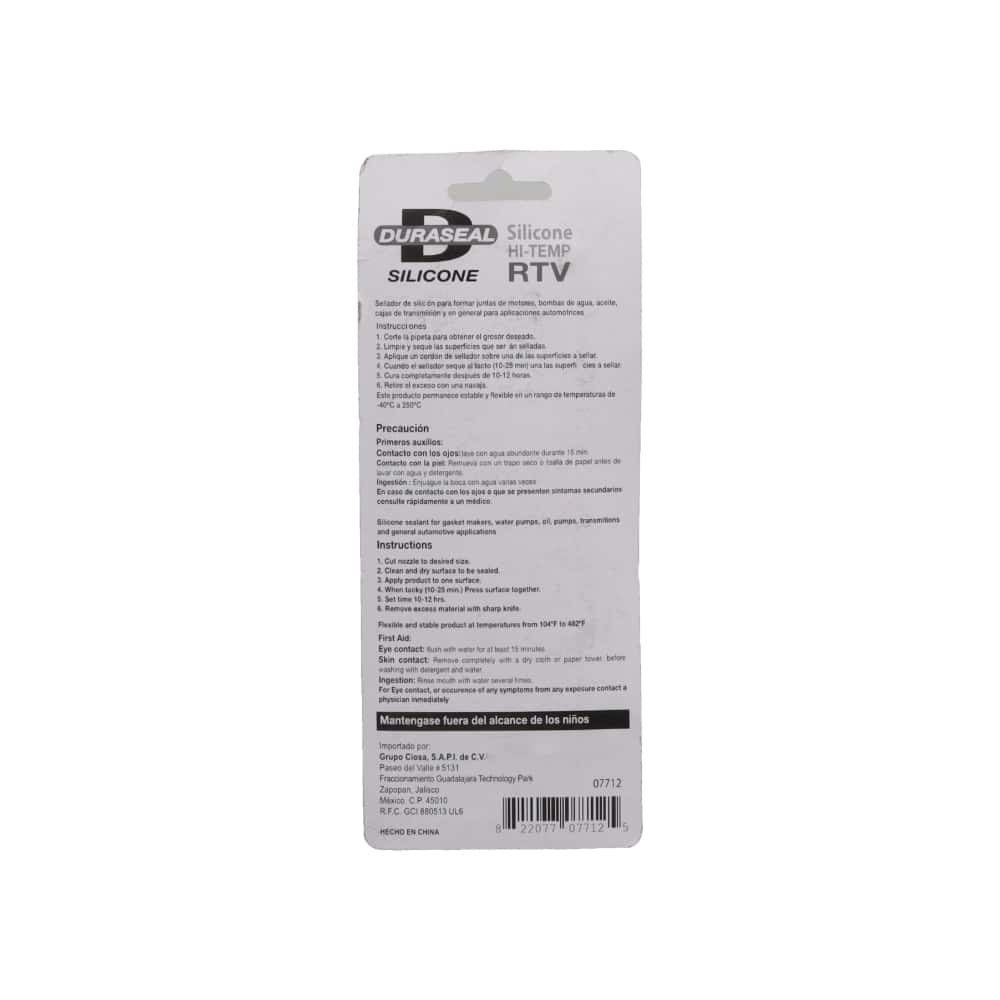 Silicona negra de alta temperatura Duraseal (70 g / 2.46 oz) - Miniatura 2