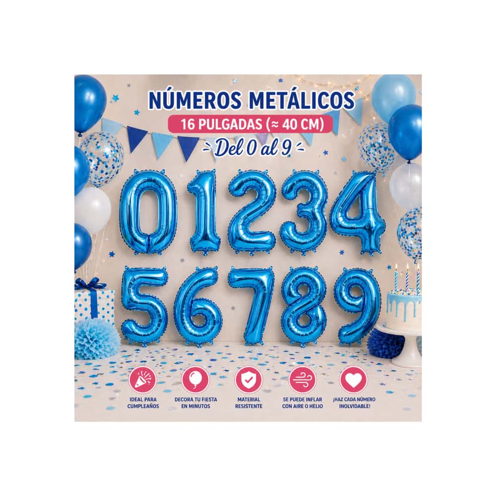 Globo azul número 1 Balloon (16 pulgadas) - Miniatura 4