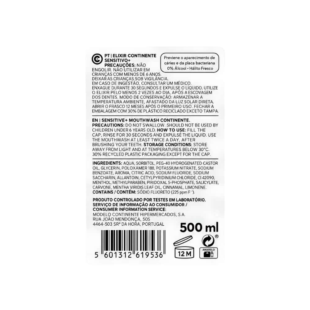 Enjuague bucal Sensitive Continente (500 ml / 16.91 floz) - Miniatura 3