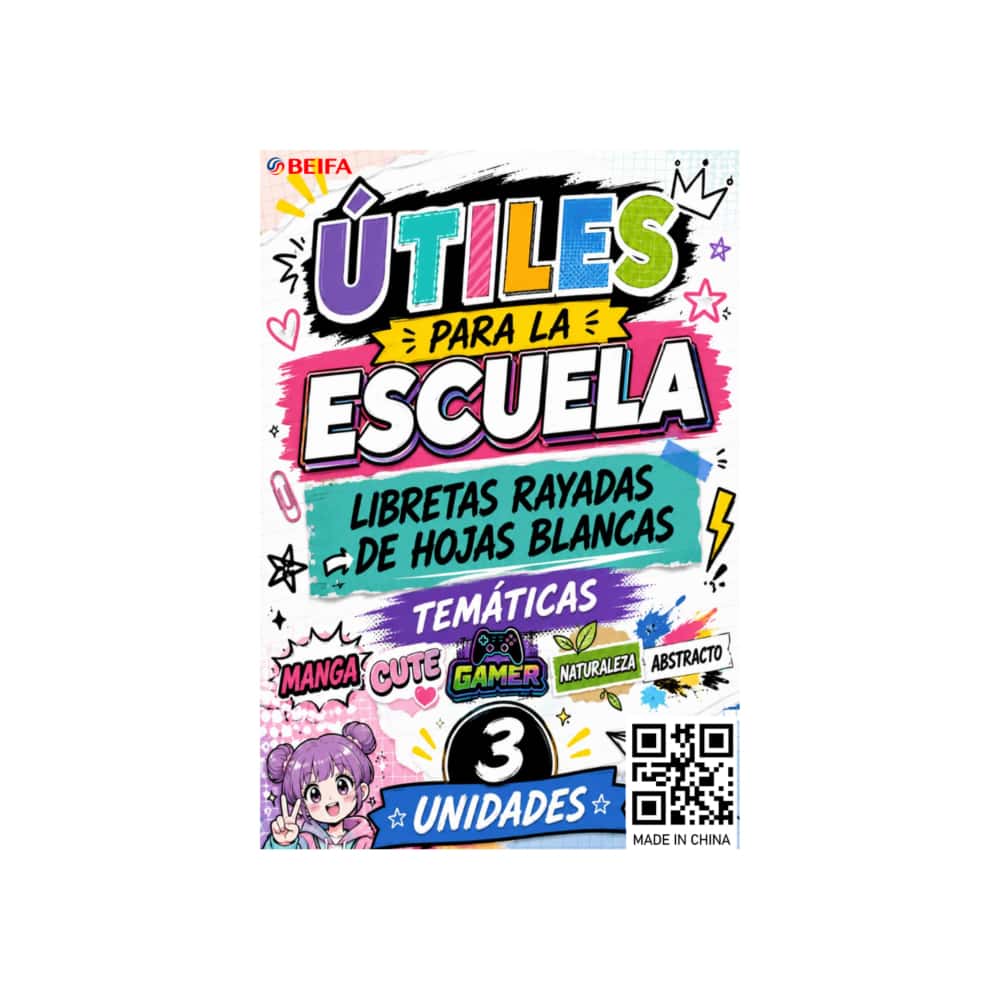 Libretas rayadas de temáticas variadas Beifa (3 U) - Miniatura 4