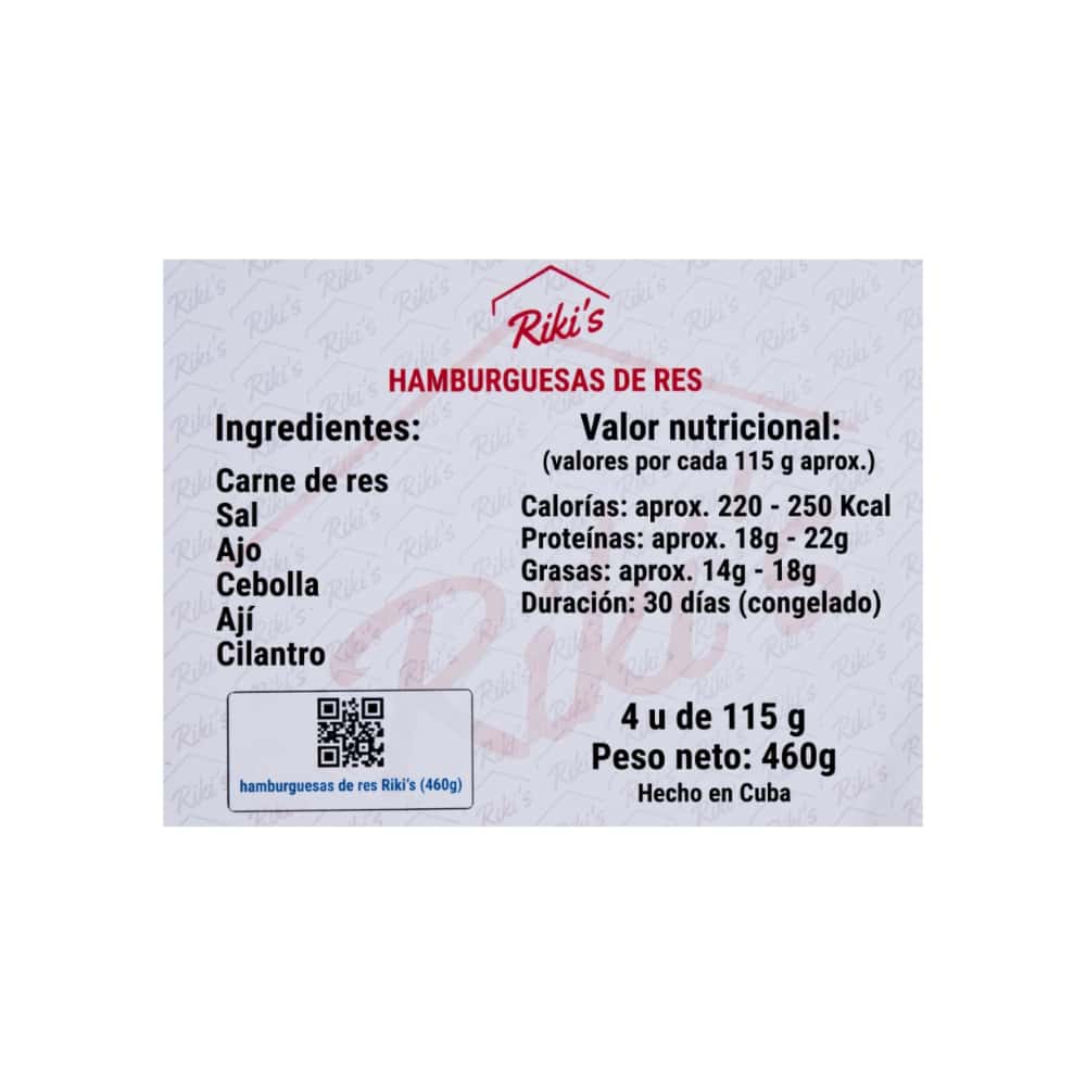 Hamburguesas de res Riki's (4 x 115 g / 4.05 oz) - Miniatura 3