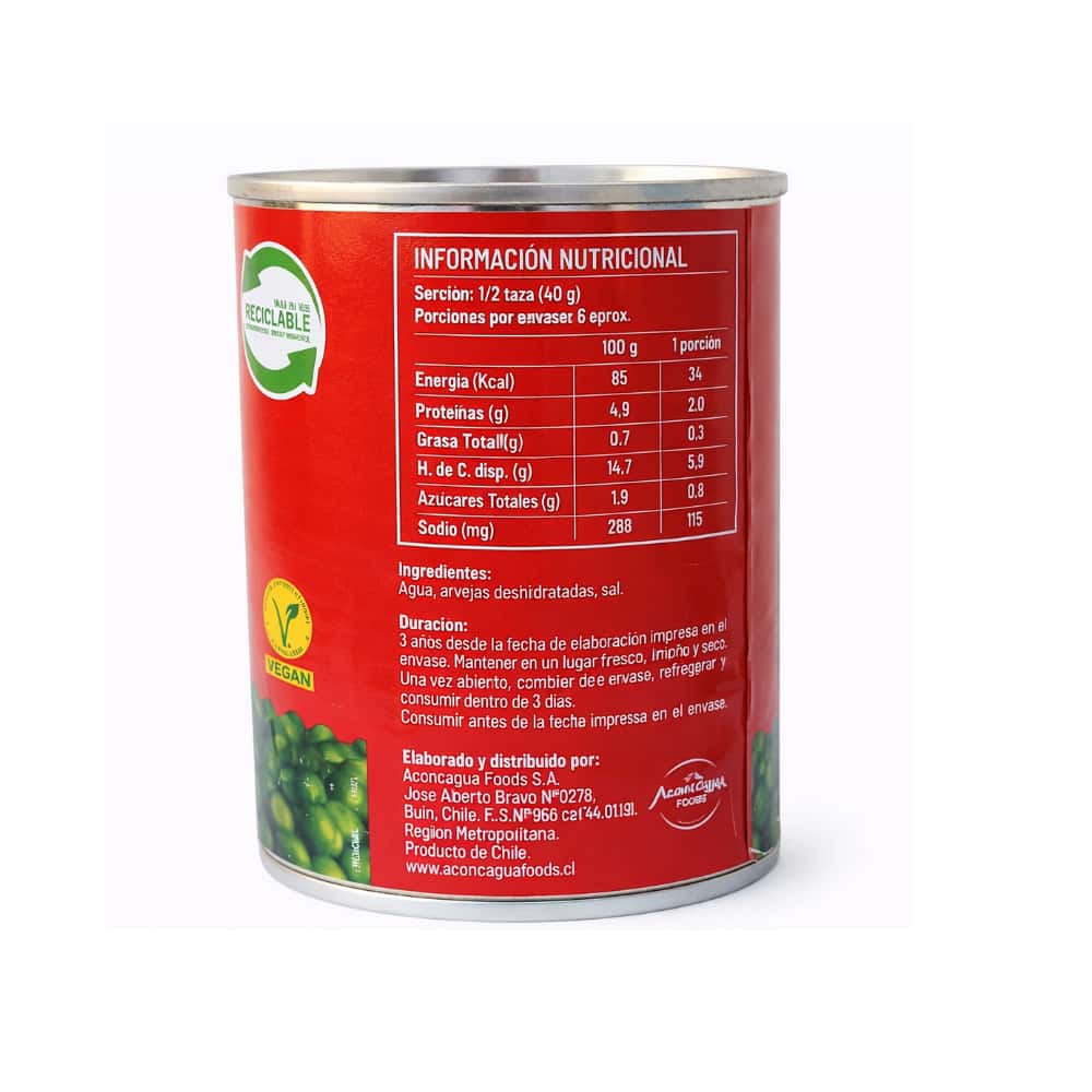 Arvejas en conserva Aconcagua (420g / 14.81 oz) - Miniatura 3