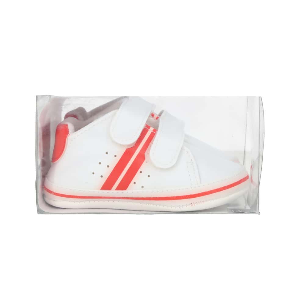Zapatillas blancas con rayas rojas para bebé Baby Leoncino (Talla 19) - Miniatura 8